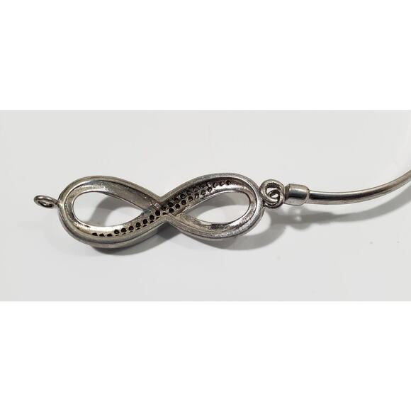 Vintage Sterling Silver & Diamond Infinity Bangle Bracelet HN Heng Ngai - Picture 7 of 8